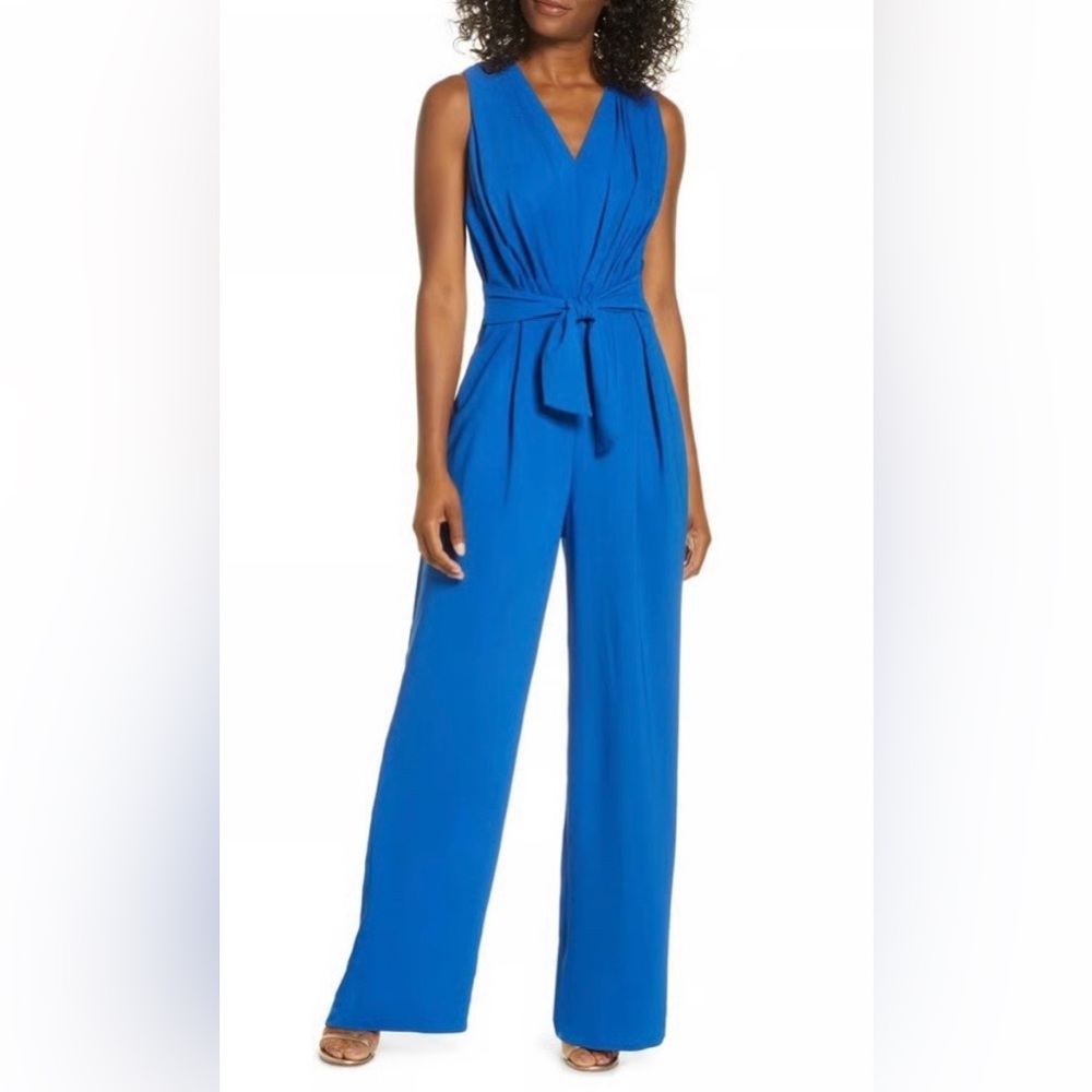 Gal Meets Glam Devin Jumpsuit in Blue Size 14